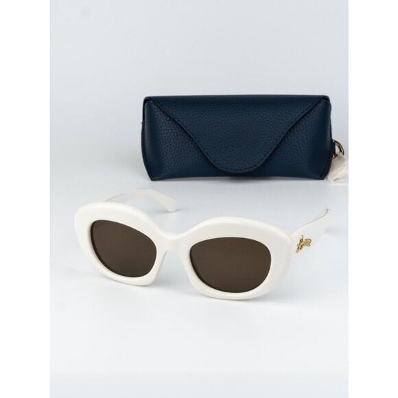 Loewe CURVY Women Sunglasses Ivory Brown Square LW40153I 25E NEW AUTHENTIC main image 7